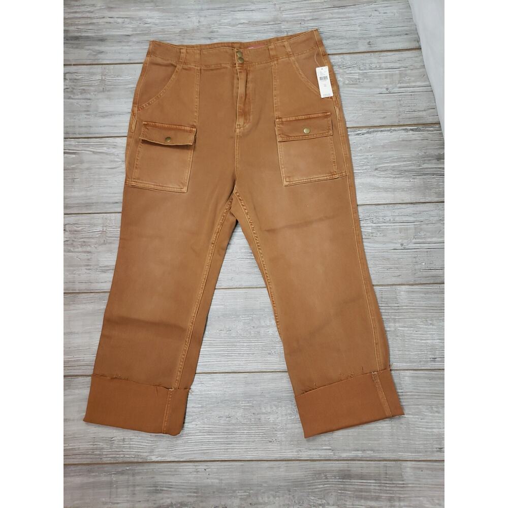 NWT Anthropologie Brown Pilcro Bow Boyfriend Trouser Pants -‎ SIZE 32 - $128.00